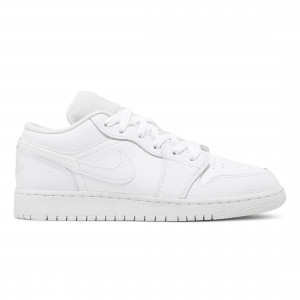 Jordan 1 Low Triple White Tumbled Leather Jordan 1 Low Triple White Tumbled Leather
