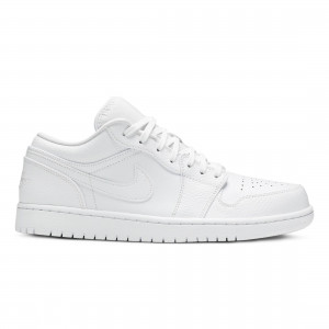 Jordan 1 Low Triple White Tumbled Leather