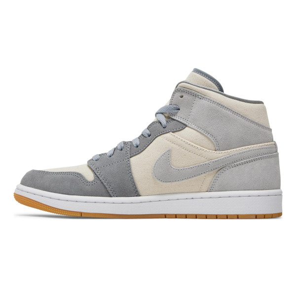 jordan 1 mid coconut milk particle grey on feet